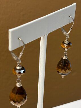 Natural Tigers Eye Teardrop earrings
